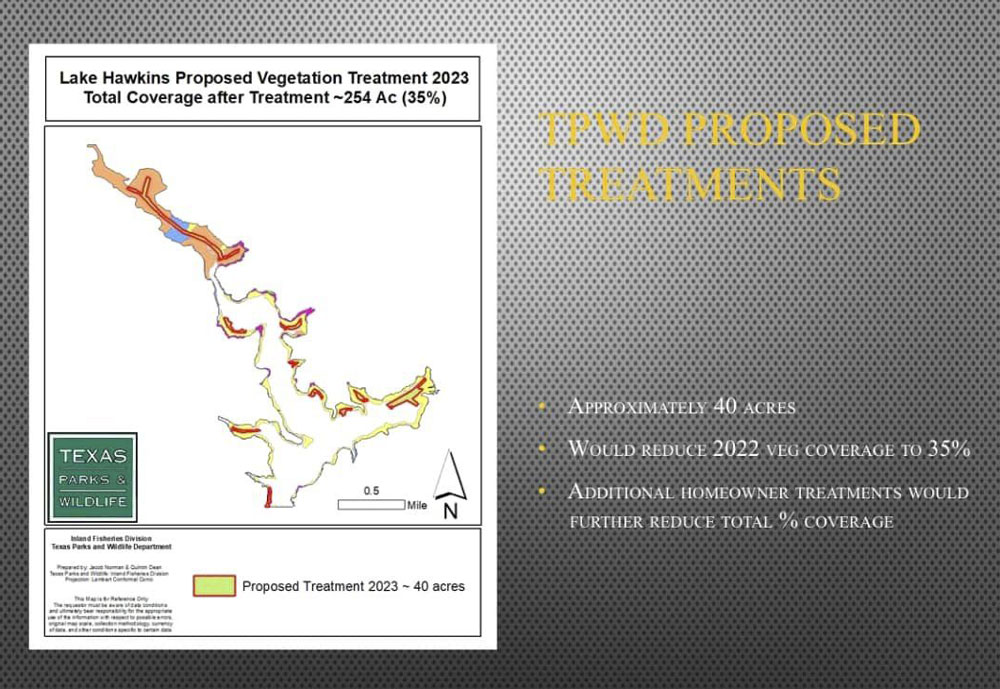 TPWD on Lake Hawkins Vegetation Problem Lake Hawkins